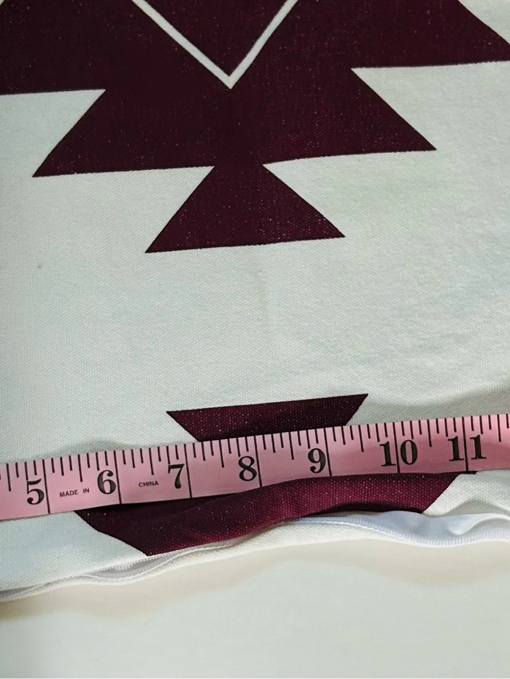 Dezene Decorative Accent Pillow Covers - White and Burgundy Geometric Set
